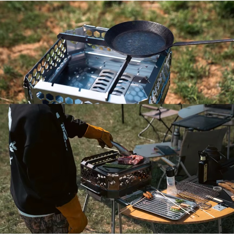 Camping Cooking Equipment Electric - Estufa de leña portátil de acero