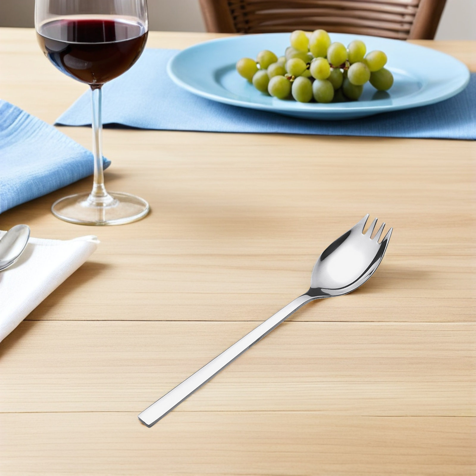 Camp Spork Set - Juego de 4 Cuchara-Tenedor de Acero