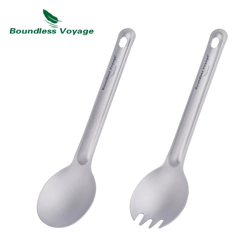 Camp Spork Set - Boundless Voyage-Juego de cubiertos de titanio,