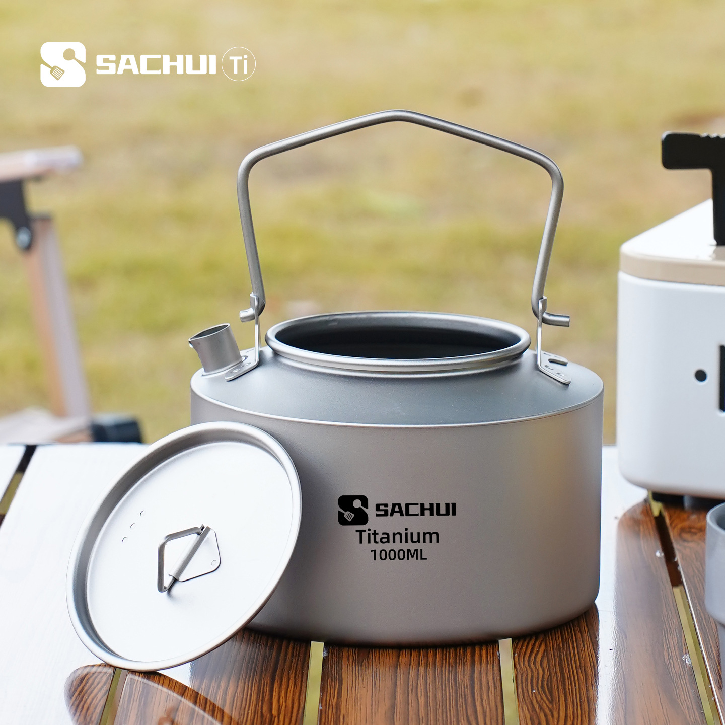 Camping Cooking Tin - Hervidor de titanio puro de 1000ML,