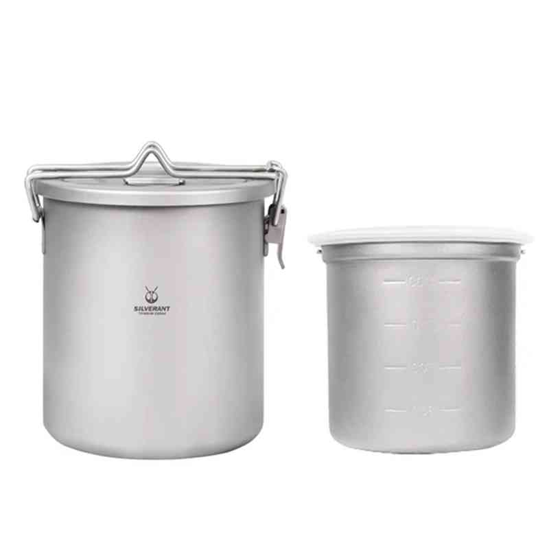 Campfire Cooking - Silverant-olla de titanio para acampar, olla