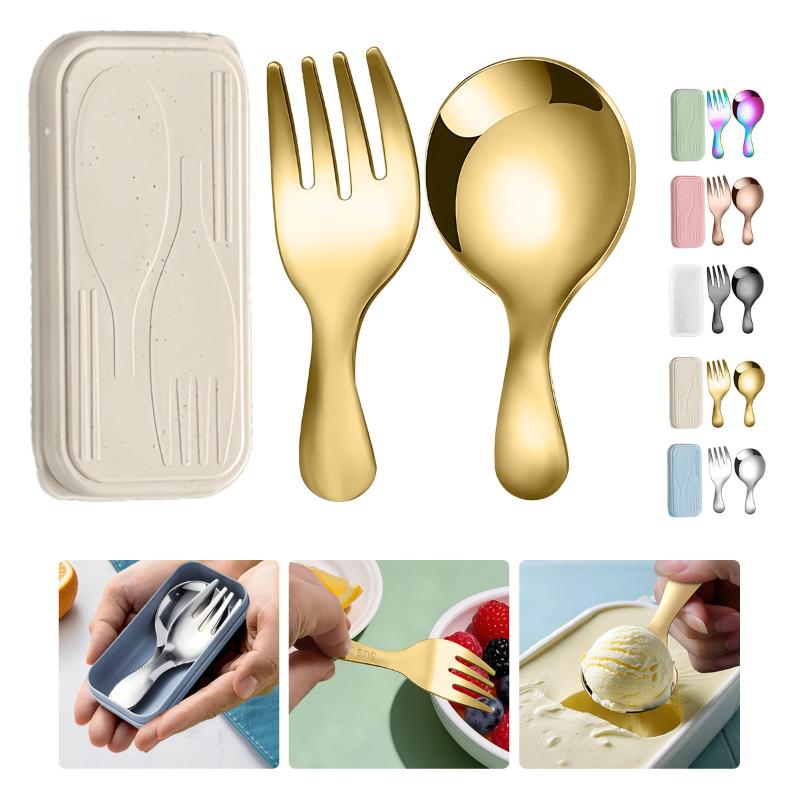 Camping Cooking Portable - Juego de vajilla de acero inoxidable,