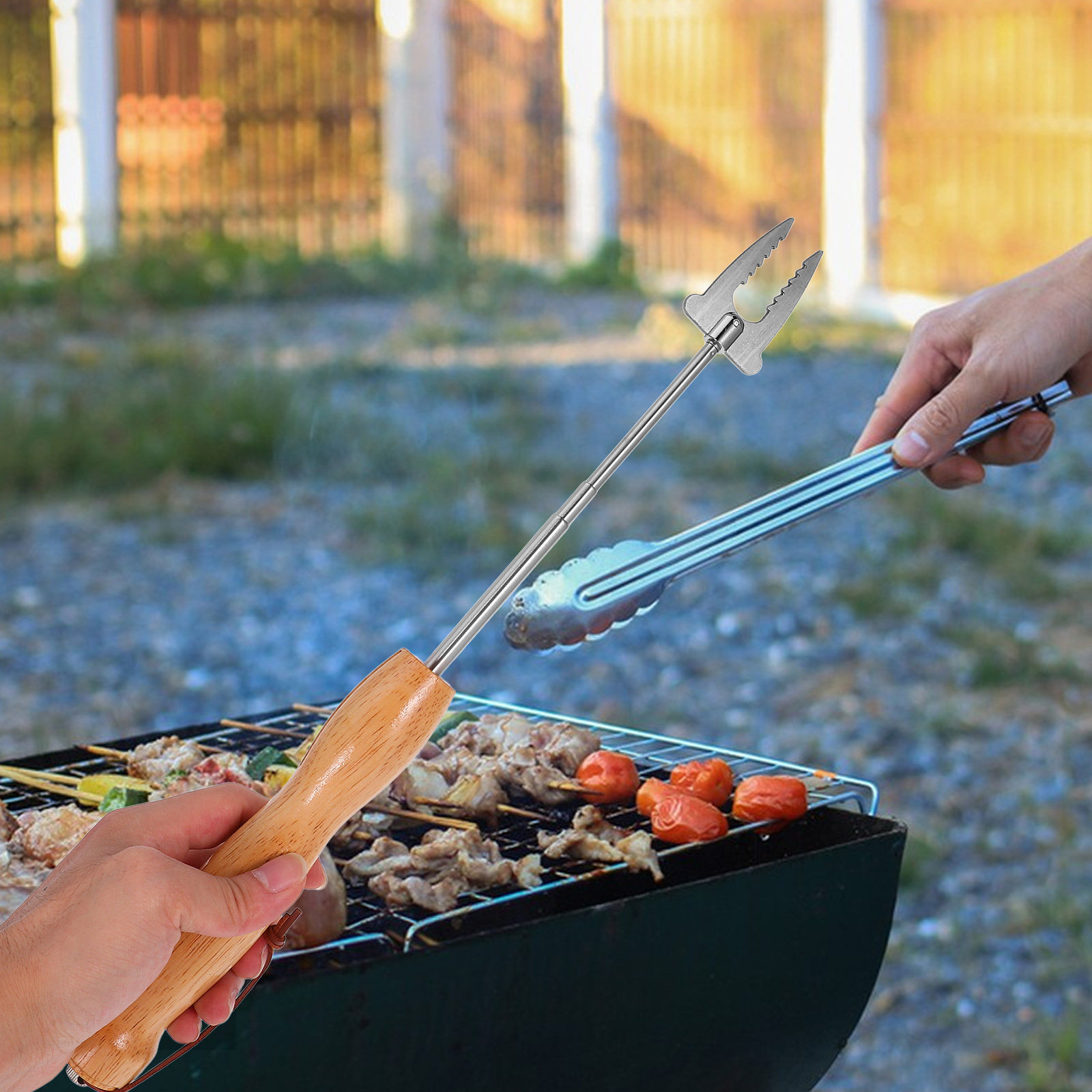 Campfire Cooking - Brochetas Extensibles de Acero Inoxidable, Tenedores