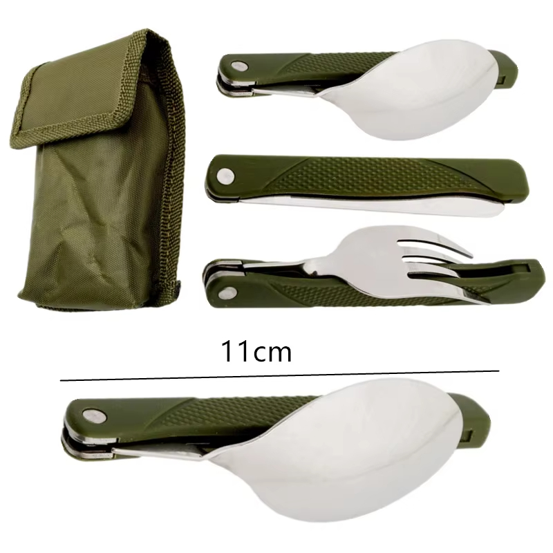 Camp Spork Set - Utensilios de cocina largos, mochila, tenedor