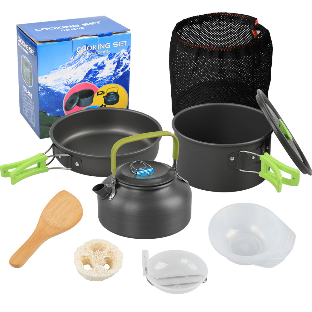 Camping Cooking Set Ds 308 - Juego de Ollas y Sartenes para