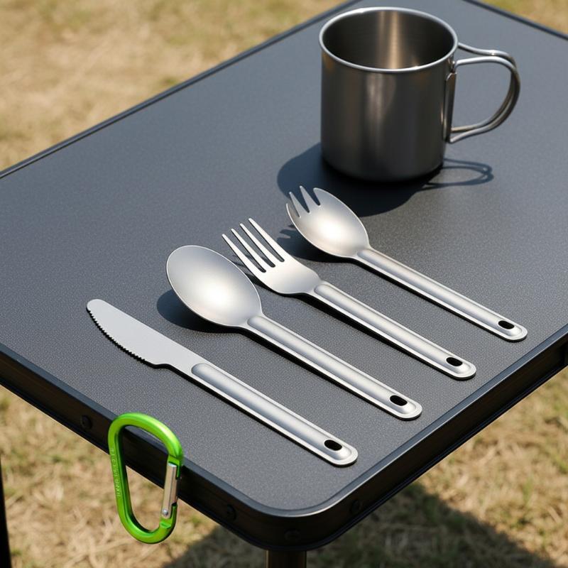 Camping Cooking Bundle - Juego de cucharas portátiles de titanio