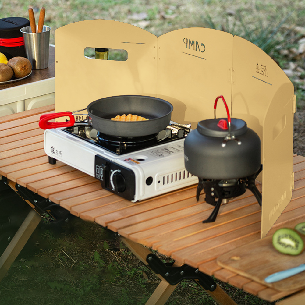 Campfire Cooking - Parabrisas plegable para estufa de Gas