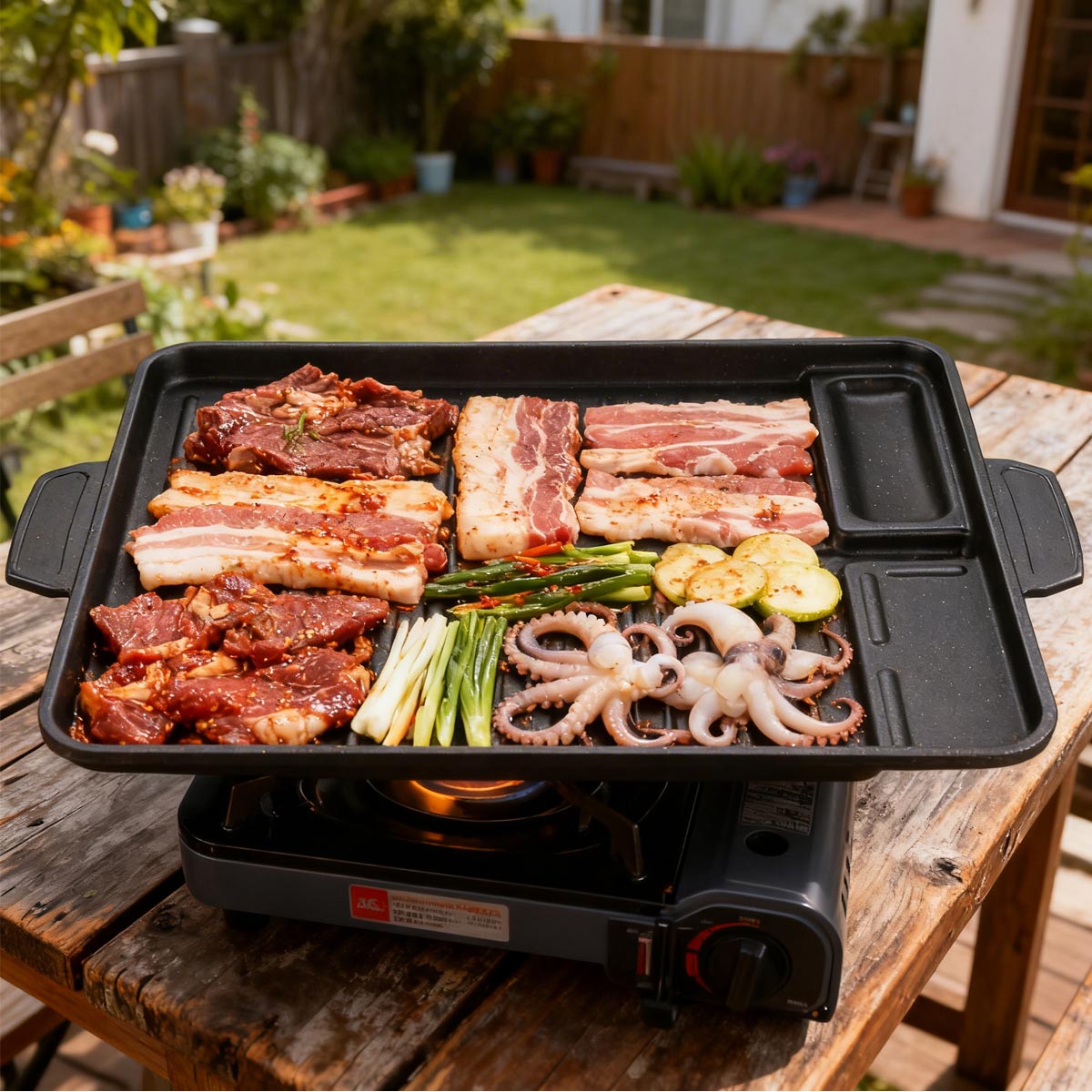 Camping Cooking Cupboard - Plancha de aluminio con revestimiento de