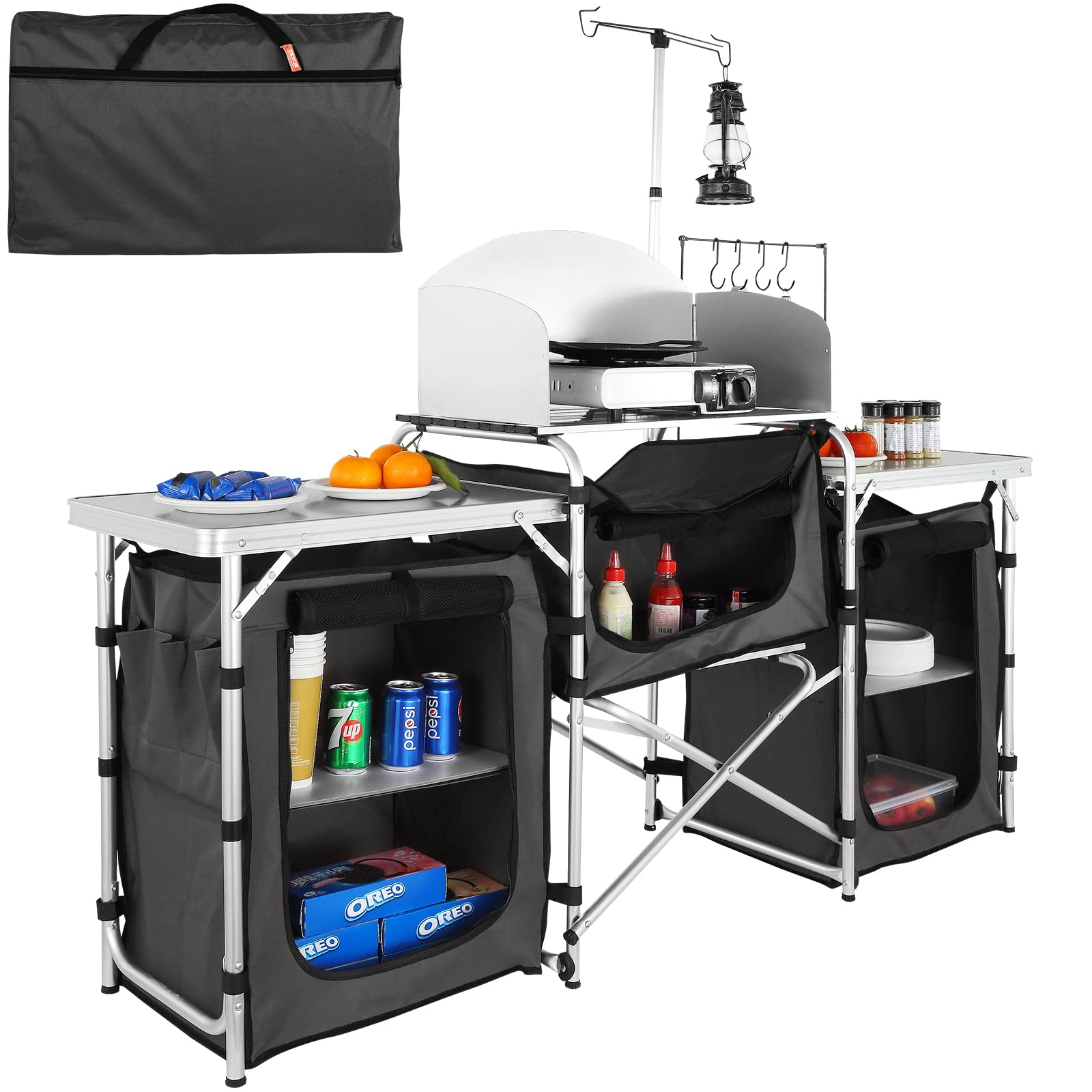 Camping Cooking Cupboard - Mesa de Cocina Plegable para Exteriores,