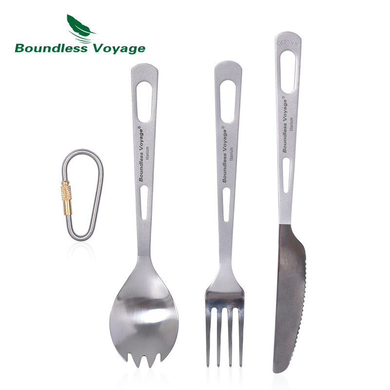 Camp Spork Set - Boundless Journey-cuchillo de titanio para exteriores,