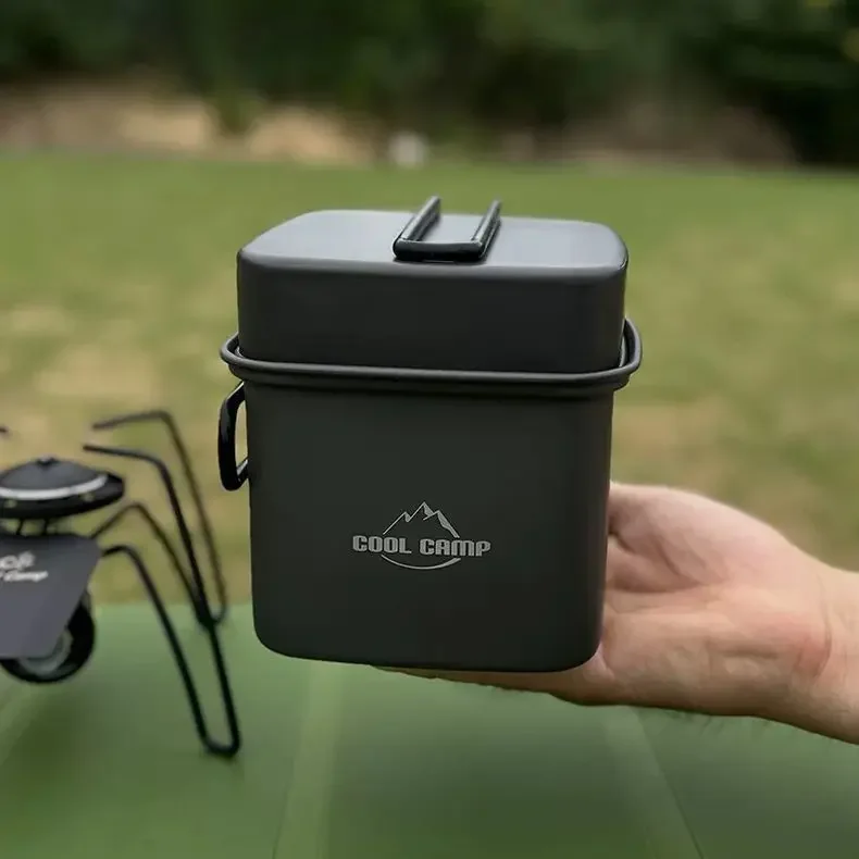 Olla cuadrada para acampar al  - Camping Cooking Box Set reseña y precio