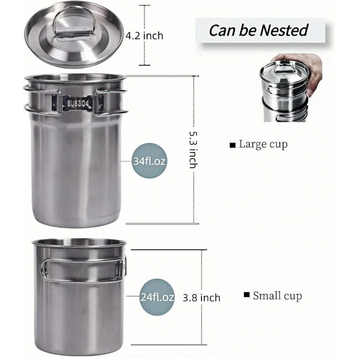 Tazas plegables para acampar,  - Camping Cooking Full Set reseña y precio