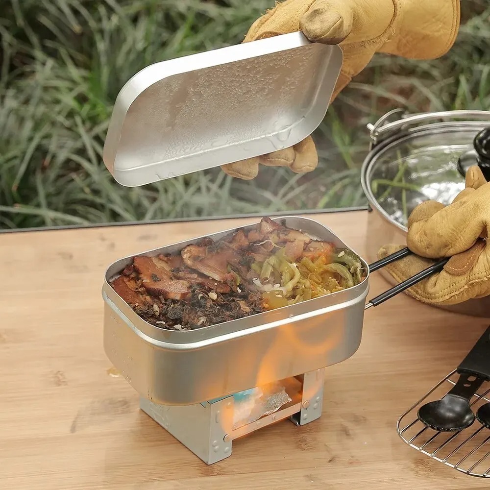 Vajilla ultraligera para acamp - Camping Cooking Box Set reseña y precio