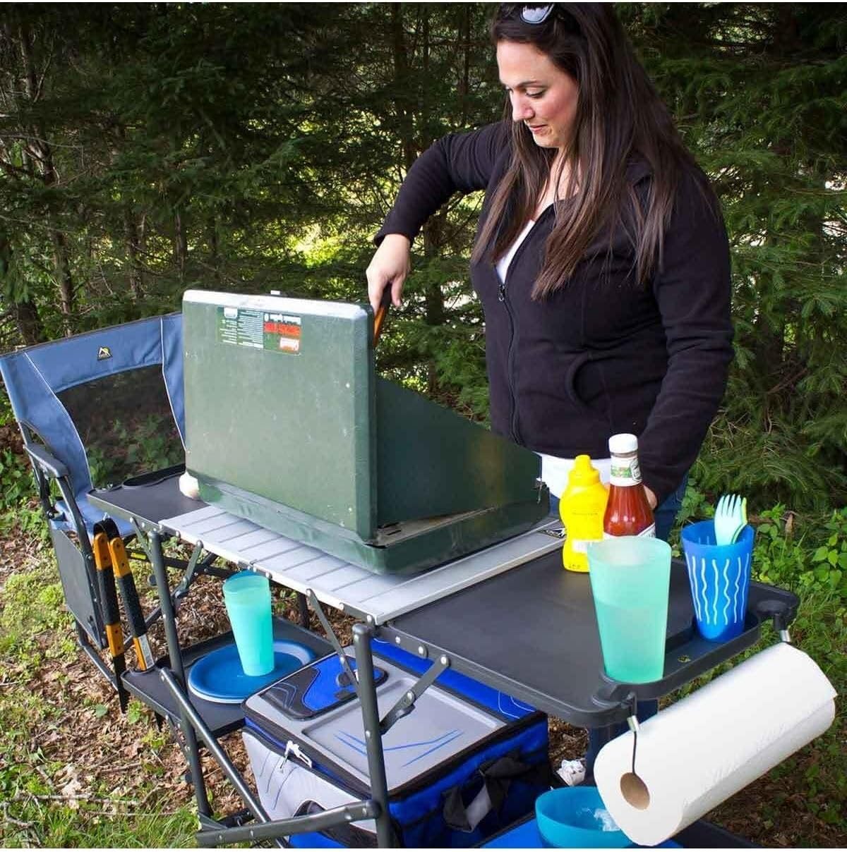 Mesa de cocina portátil plegab - Camping Cooking Portable reseña y precio