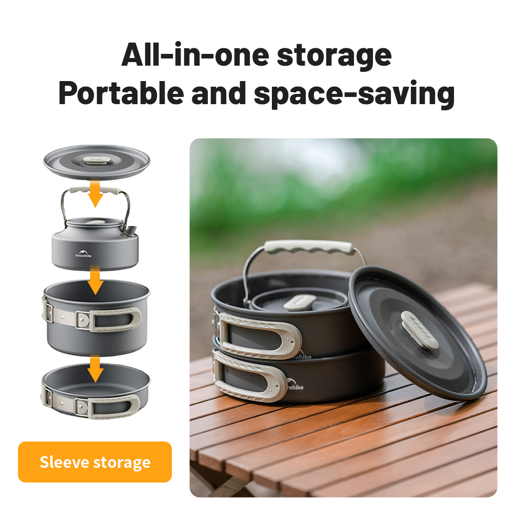Naturehike-Kit de utensilios d - Quechua Camping Cooking Set reseña y precio