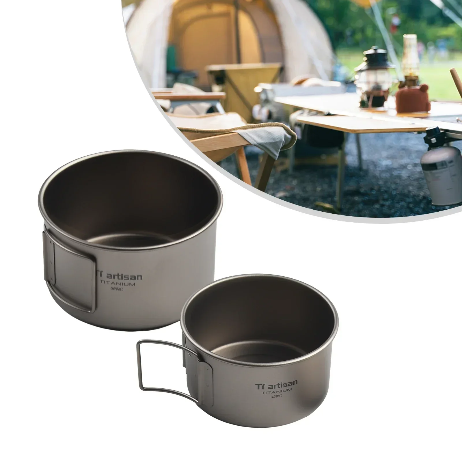 Cuenco de titanio con asa pleg - Camping Cooking Wok reseña y precio