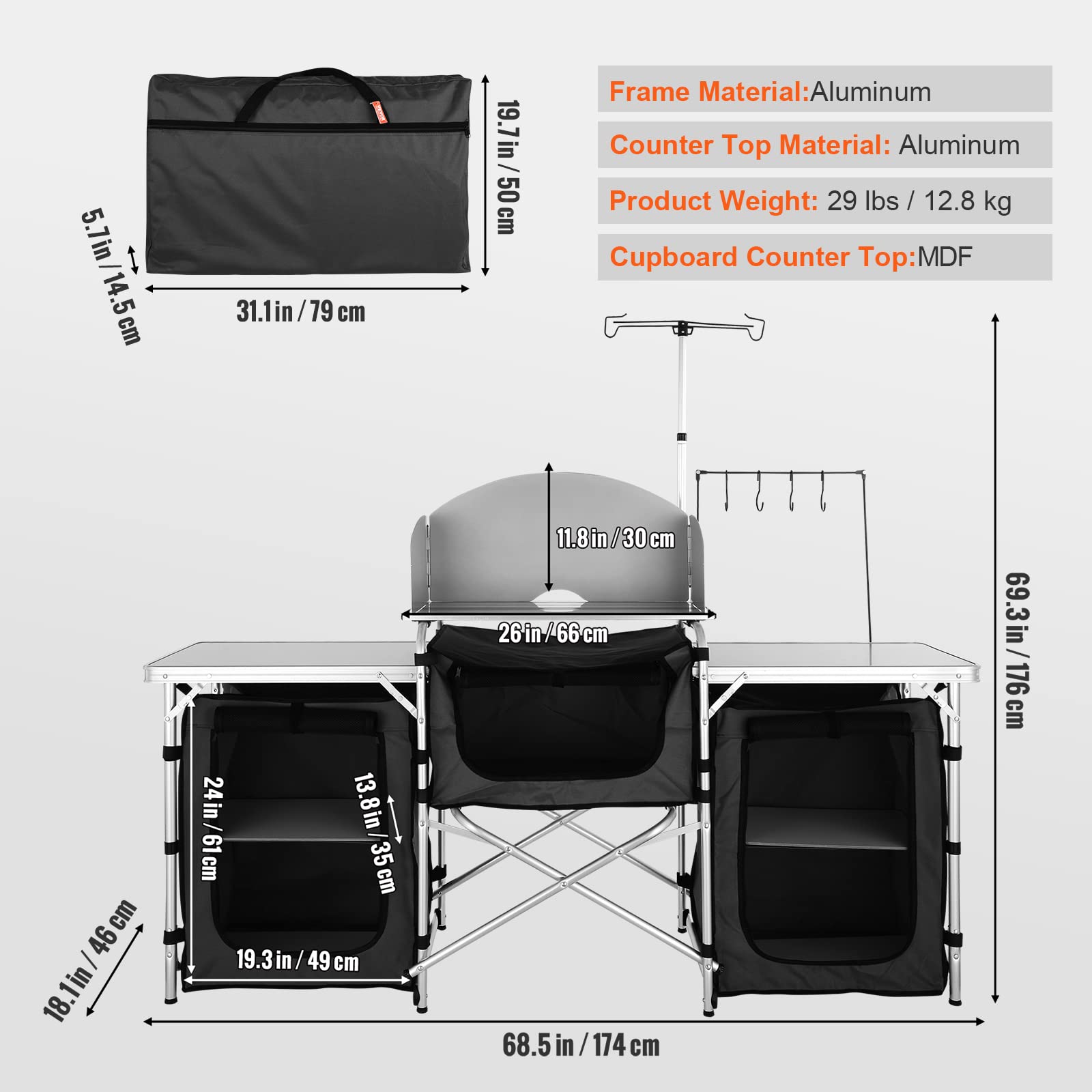 Mesa de Cocina Plegable para E - Camping Cooking Cupboard reseña y precio