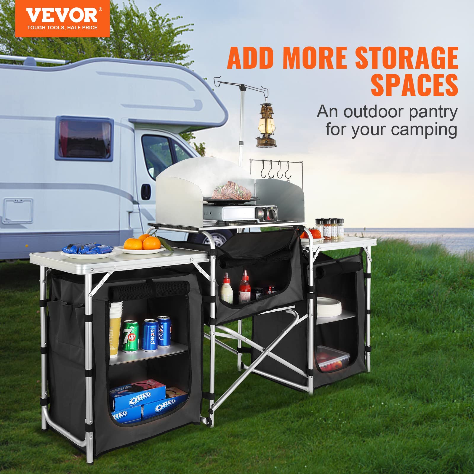 Mesa de Cocina Plegable para E - Camping Cooking Cupboard reseña y precio